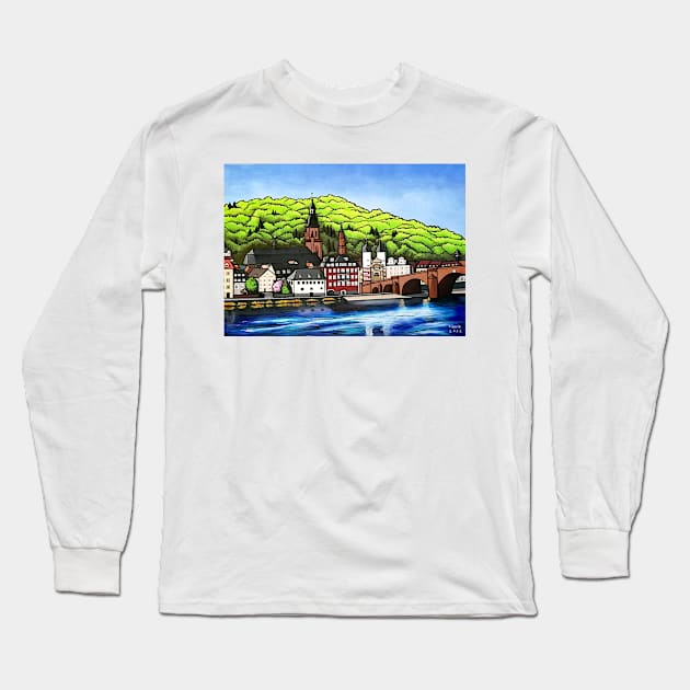 Heidelberg old town Long Sleeve T-Shirt by ThomaeArt